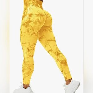 Yellow Tie-Dye Leggings